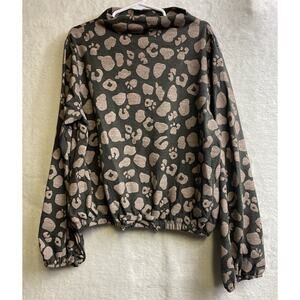 Jessica Simpson Girls Drawstring Animal Print Sweatshirt Girls Size L-12 NWT